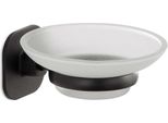 Piattino Portasapone Vetro/Acciaio Inox Nero Opaco | Timo
