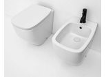 Sanitari A Terra Filo Muro In Ceramica Bianco Opaco | Mozart
