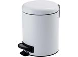 Pattumiera Bagno Rotonda Apertura A Pedale Da 3 Litri Bianca Soft Close-Acciaio Inox | Papaya