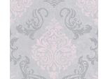 Carta Da Parati In Lana Ornamentale Profhome 953726-GU Leggermente Goffrata Grigio Argento Rosa 5,33 M2