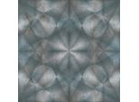 Carta Da Parati In Lana Con Ornamento Grafico Profhome 386924-GU Leggermente Goffrata Blu Opalescente Teal Grigio Argento 5,33 M2
