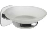Piattino Portasapone Vetro/Acciaio Inox Cromato | Timo