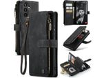 Galaxy A34 5G Case, Flip Pelle Zip Stand Funzione Custodia Protettiva Per Samsung Galaxy A34 5G Nero