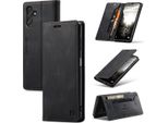 Galaxy A14 5G Case, Retropoliuretanocustodia In Pelle Stand Copertura Protettiva Per Samsung Galaxy A14 5G Nero