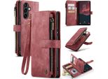 Custodia Galaxy A54 5G, Custodia In Finto Cuoio Con Cerniera, Chiusura Magnetica, Tasca Per Carte, Supporto, Portafoglio, Custodia Protettiva Per Samsung Galaxy A54 5G Rosso