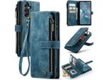 Galaxy A14 5G Case, Flip Pelle Zip Stand Funzione Custodia Protettiva Per Samsung Galaxy A14 5G Blu