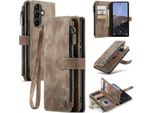 Galaxy A54 5G Case, Flip Pelle Zip Stand Funzione Custodia Protettiva Per Samsung Galaxy A54 5G Brown