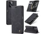 Custodia Redmi Note 12 Pro+, Custodia Retrò In Finto Cuoio Con Funzione Stand Per Xiaomi Redmi Note 12 Pro+ Nero