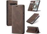 Google Pixel 7 Pro Case, Retro Custodia In Finto Cuoio Con Funzione Stand Per Google Pixel 7 Pro Caffè