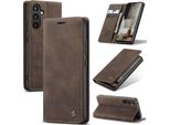Galaxy A34 5G Case, Retro Custodia In Finto Cuoio Con Funzione Stand Cover Protettiva Per Samsung Galaxy A34 5G Caffè