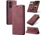 Custodia Oppo Reno8 T 5G, Custodia Retrò In Finto Cuoio Con Supporto Protettivo Per Oppo Reno8 T 5G Rosso