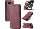 Google Pixel 7 Case, Retro Custodia In Finto Cuoio Con Funzione Stand Custodia Protettiva Per Google Pixel 7 Rosso