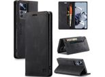 Xiaomi 12T Pro Case, Retro Custodia In Finto Cuoio, Stand E Custodia Protettiva Per Xiaomi 12T / 12T Pro Nero