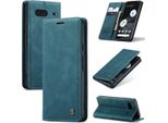 Google Pixel 7 Case, Retro Custodia In Finto Cuoio Con Funzione Stand Custodia Protettiva Per Google Pixel 7 Blu