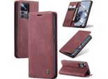 Xiaomi 12T Pro Case, Retro Custodia In Finto Cuoio Con Funzione Stand Per Xiaomi 12T / 12T Pro Rosso