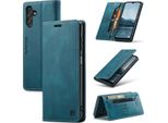 Galaxy A14 5G Case, Retropoliuretanocustodia In Pelle Stand Cover Protettiva Per Samsung Galaxy A14 5G Blu