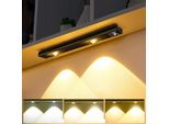 Luce Sottopensile A Led Da 30 Cm 3 Colori Di Luce Striscia Luminosa Ricaricabile Con Sensore Di Movimento Luce Per Armadietti Luce Per Cucina, Nera