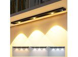 40Cm Led Sottopensile 3 Colori Di Luce Striscia Luminosa Ricaricabile Con Sensore Di Movimento Luce Per Armadietti Luce Per Cucina, Nero