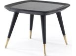 Tavolino Casa Padrino Nero / Verde / Ottone Antico 60 X 60 X H. 44 Cm - Tavolino Quadrato Con Piano In Marmo - Arredo Soggiorno - Arredo Hotel - Arredo