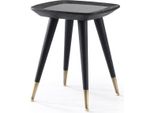 Tavolino Casa Padrino Nero / Verde / Ottone Antico 45 X 45 X H. 53 Cm - Tavolino Quadrato Con Piano In Marmo - Arredo Soggiorno - Arredo Hotel - Arredo