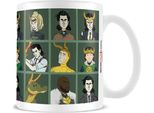 Loki - Tazza Da Caffè, Griglia Dei Personaggi PM5842 (Taglia Unica) (Verde/Bianco)