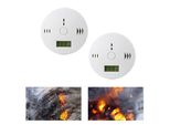 Jopassy 2X Co Medler Rilevatore Di Fumo Allarme Antincendio Pausa E Test Pulsante Indicatore Di Batteria Bianco