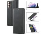 Galaxy S21 Fe 5G Custodia In Pelle Con Funzione Stand E Porta Carte, Custodia Design Portafoglio Per Samsung Galaxy S21 Fe 5G Nero