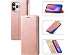 Custodia In Pelle Per Iphone 12 Pro Con Funzione Stand E Portacarte, Custodia Con Design A Portafoglio Per Iphone 12 / Iphone 12 Pro Rosa
