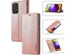 Galaxy A72 Custodia In Pelle Con Funzione Stand E Porta Carte, Custodia Design Portafoglio Per Samsung Galaxy A72 5G Rosa
