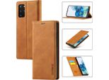 Galaxy S20 Fe Custodia In Pelle Con Funzione Stand E Portacarte, Custodia Con Design A Portafoglio Per Samsung Galaxy S20 Fe Marrone