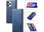 Iphone 12 Pro Max Custodia In Pelle Con Funzione Stand E Porta Carte, Custodia Design Portafoglio Per Iphone 12 Pro Max Blu