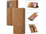 Galaxy A32 5G Custodia In Pelle Con Funzione Stand E Porta Carte, Custodia Design Portafoglio Per Samsung Galaxy A32 5G Marrone