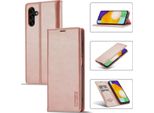 Galaxy A13 5G Custodia In Pelle Con Funzione Stand E Porta Carte, Custodia Design Portafoglio Per Samsung Galaxy A13 5G Rosa