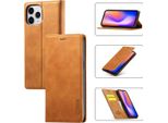 Custodia Iphone 12 Pro, Stand Funzione Portacarte Portafoglio Custodia In Pelle Per Iphone 12 / Iphone 12 Pro Marrone