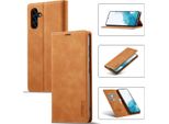 Galaxy A34 5G Custodia In Pelle Con Funzione Stand E Porta Carte, Custodia Design Portafoglio Per Samsung Galaxy A34 5G Marrone