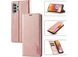 Galaxy A32 5G Custodia In Pelle Con Funzione Stand E Porta Carte, Custodia Design Portafoglio Per Samsung Galaxy A32 5G Rosa