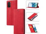 Galaxy S20 Fe Custodia In Pelle Con Funzione Stand E Portacarte, Design A Portafoglio Per Samsung Galaxy S20 Fe Rosso