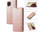 Galaxy A22 4G Custodia In Pelle Con Funzione Stand E Porta Carte, Custodia Design Portafoglio Per Samsung Galaxy A22 4G Rosa
