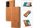 Galaxy A53 5G Custodia In Pelle Con Funzione Stand E Porta Carte, Custodia Design Portafoglio Per Samsung Galaxy A53 5G Marrone