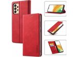 Galaxy A23 Custodia, Stand Funzione Carta Portafoglio Custodia Protettiva In Pelle Per Samsung Galaxy A23 5G / 4G Rosso