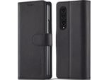 Galaxy Z Fold4 Case, Flip Cover Wallet Case In Pelle Chiusura Magnetica Stand Custodia Protettiva Per Samsung Galaxy Z Fold 4 5G Nero