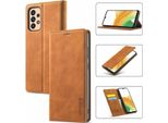 Custodia Galaxy A33 5G, Stand Funzione Portacarte Portafoglio Custodia Protettiva In Pelle Per Samsung Galaxy A33 5G Marrone
