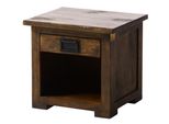 MASSIVMOEBEL24 | Nachttisch Mango 50X40X45 Braun Lackiert Railway #487