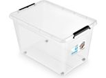 Orplast Simple Store Scatola Con Coperchio E Ruote 60 - Scatole Scatole Di Stoccaggio Scatole Impilabili 58 X 39 X 35 Cm - Scatole Organizer - Scatola Di Stoccaggio