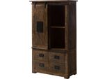MASSIVMOEBEL24 | Schrank Mango 90X45X150 Mango Lackiert Railway #413