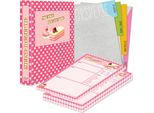 Set Completo Di Cartellette Per Ricette Pricaro "Retro"", A4, 8 Pezzi"