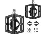 Rockbros Pedali Per Bicicletta 2 In 1 Pedali Spd/Piattaforma Per Mtb Bici Da Strada Bici Da Città, Nero, Alluminio