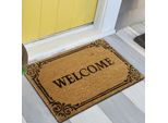 Zerbino In Cocco "Welcome"" Con Decorazioni In Nero Dimensioni - 60 X 90 Cm"