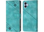Custodia Per Samsung Galaxy A04E In Rilievo Custodia A Portafoglio In Pelle Flip Con Funzione Stand Verde