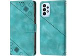 Custodia Per Samsung Galaxy A13 4G In Rilievo Custodia Portafoglio In Pelle Flip Con Funzione Stand Verde